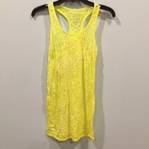 Express neon yellow racerback tank top